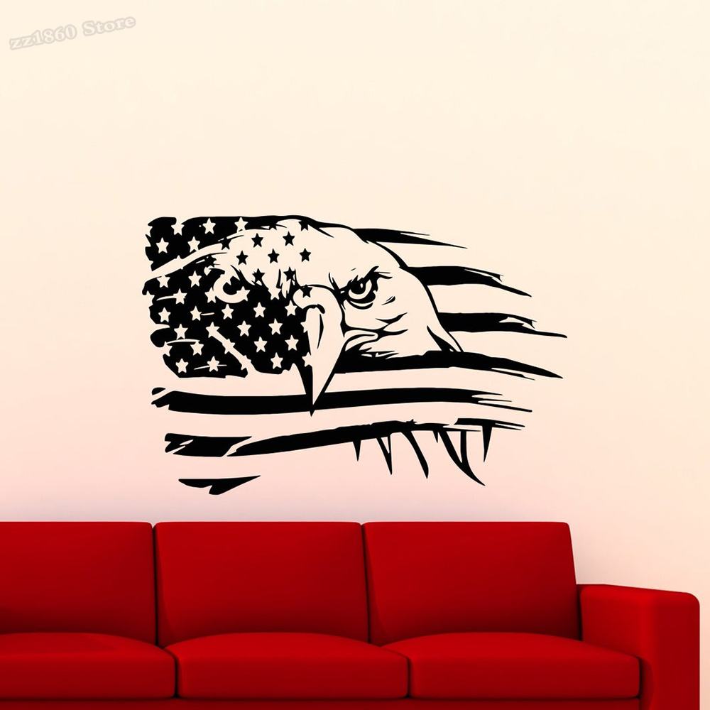 Office Furniture In Usa - American Flag Wall Decal Eagle Decal
