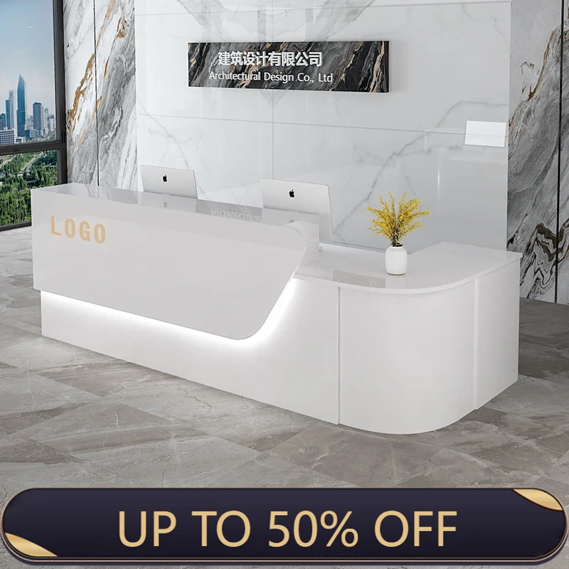 Office Furniture In Usa - Storage Luxury Reception Desk Senior Custom