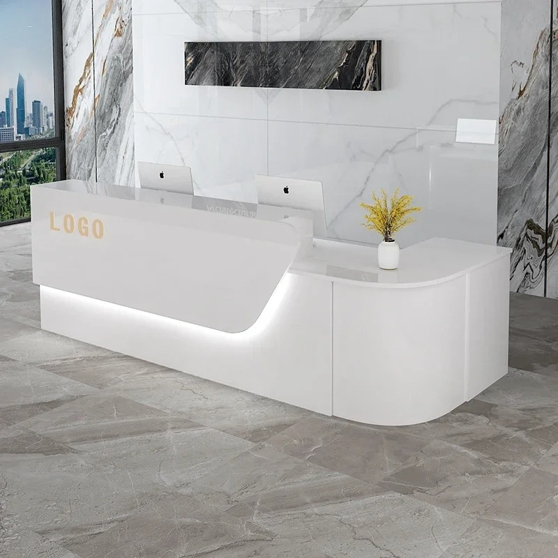 Office Furniture In Usa - Storage Luxury Reception Desk Senior Custom