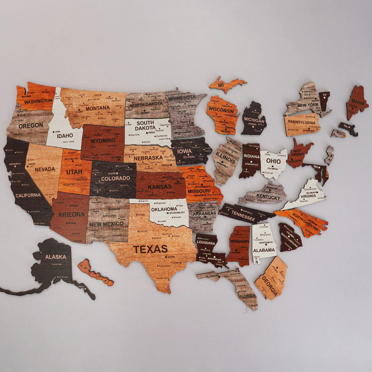 Office Furniture In Usa - 1pcs Wooden Map Puzzle Wall Sticker