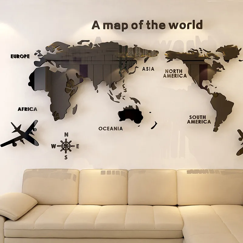 Office Furniture World - World Map Acrylic 3D Solid Crystal