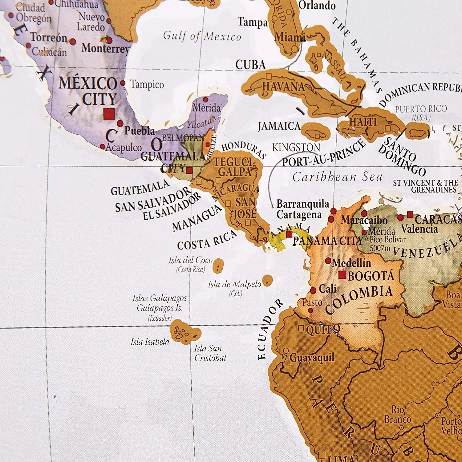Office Furniture World - Deluxe World-Scratch-Coated Maps Wall Art Poster