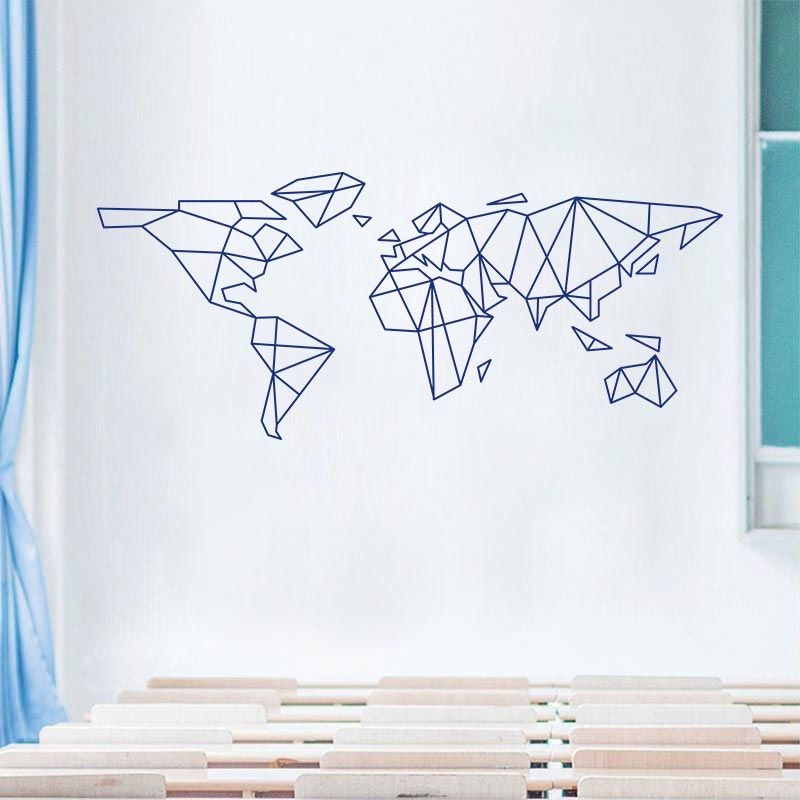Geometric World Map Wall Stick - Office Furniture World review and price