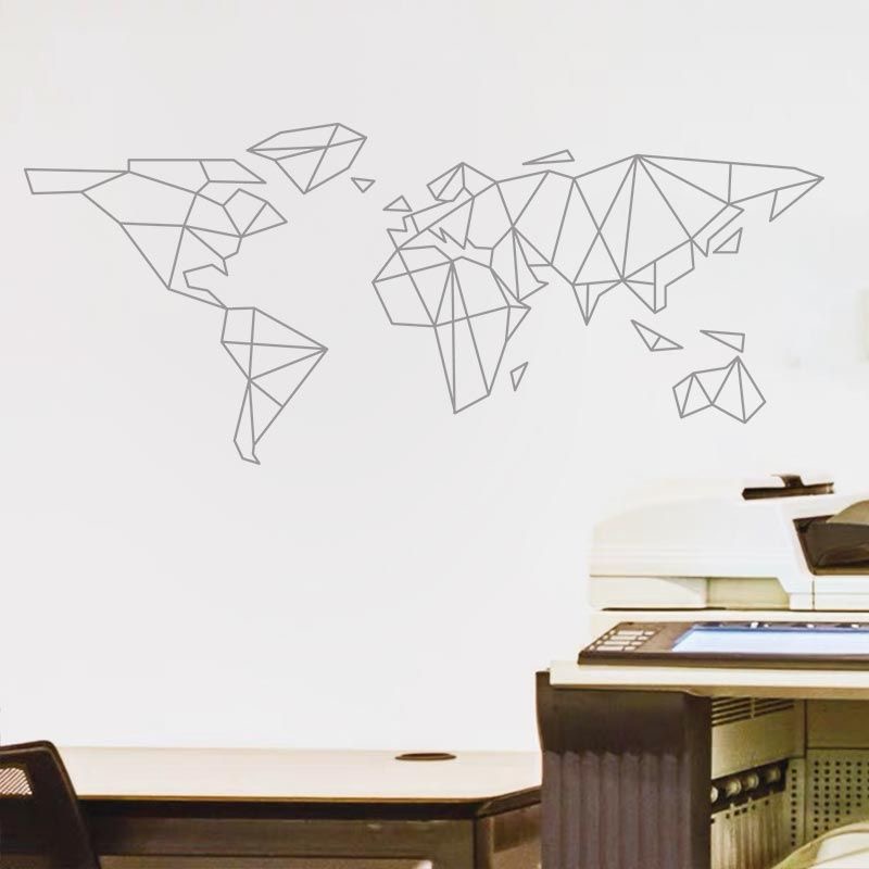 Geometric World Map Wall Stick - Office Furniture World review and price