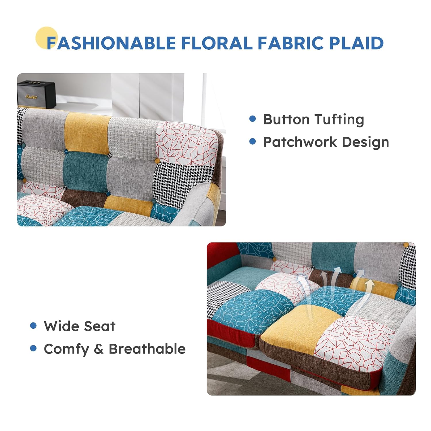 Modern Boho Loveseat Couch Sof - Office Furniture Group review and price