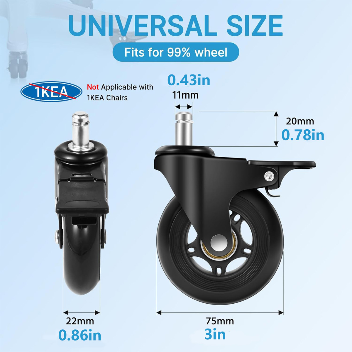 Office Chair Caster Wheels Set - Office Furniture Group review and price