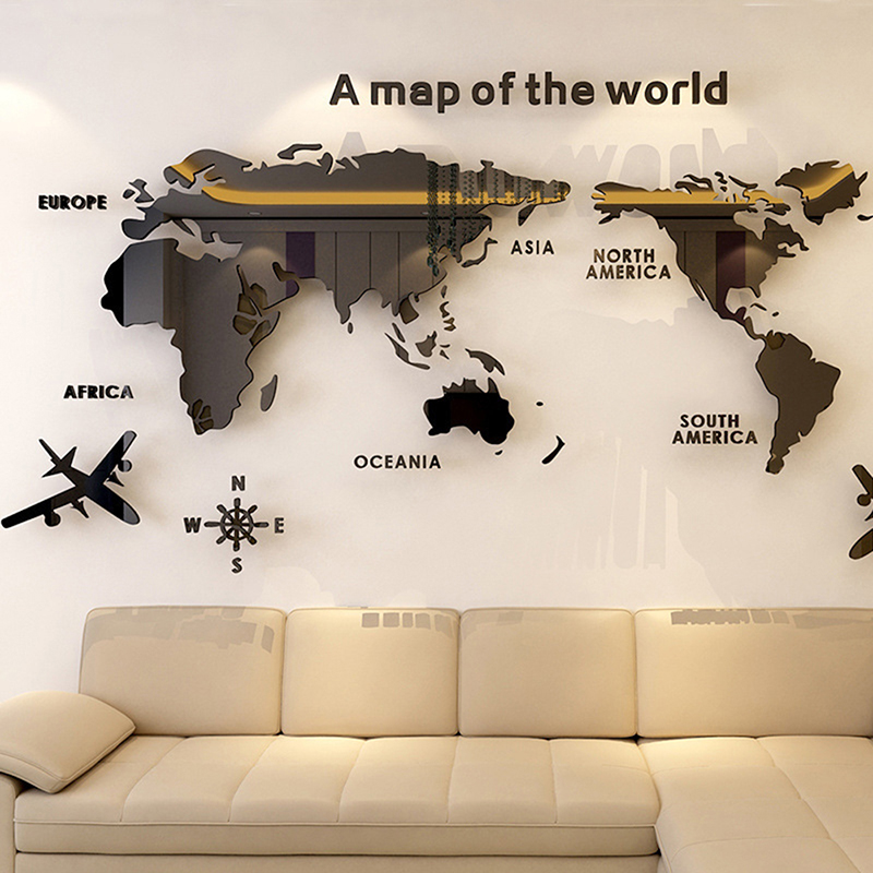 World Map Wall Stickers 3D Acr - Office Furniture World review and price