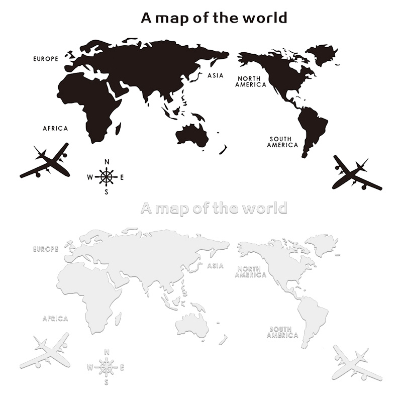 World Map Wall Stickers 3D Acr - Office Furniture World review and price