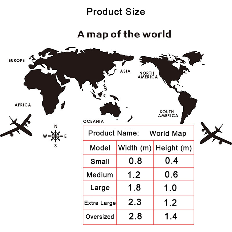 World Map Wall Stickers 3D Acr - Office Furniture World review and price