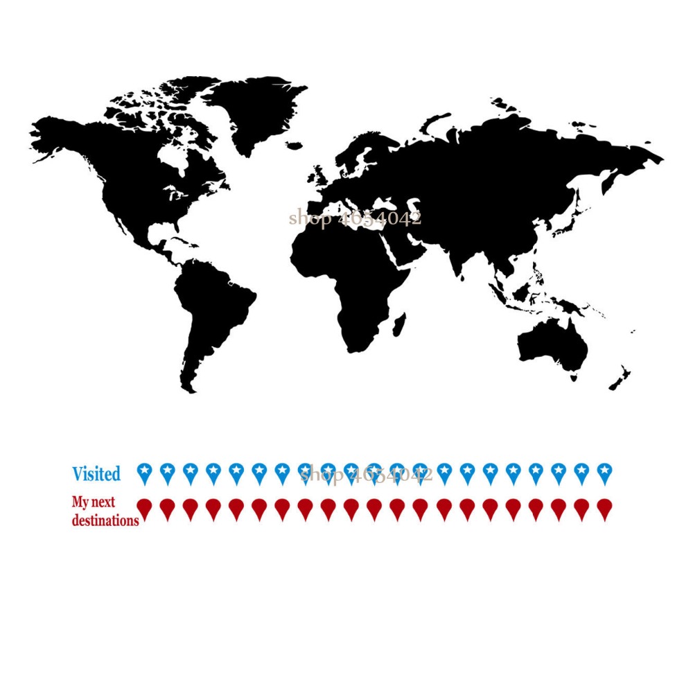 Large World Map Wall Decal Tra - Office Furniture World review and price