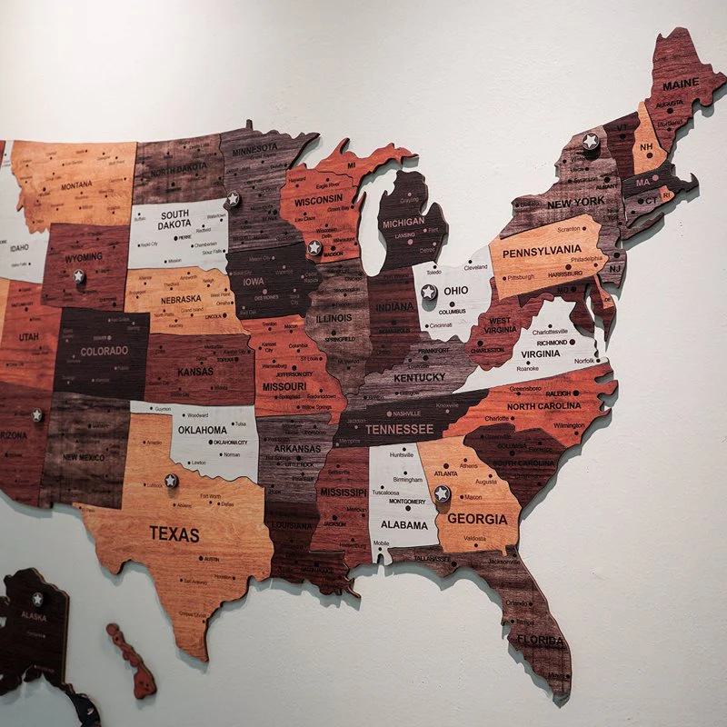 1pcs Wooden Map Puzzle Wall St - Office Furniture In Usa review and price