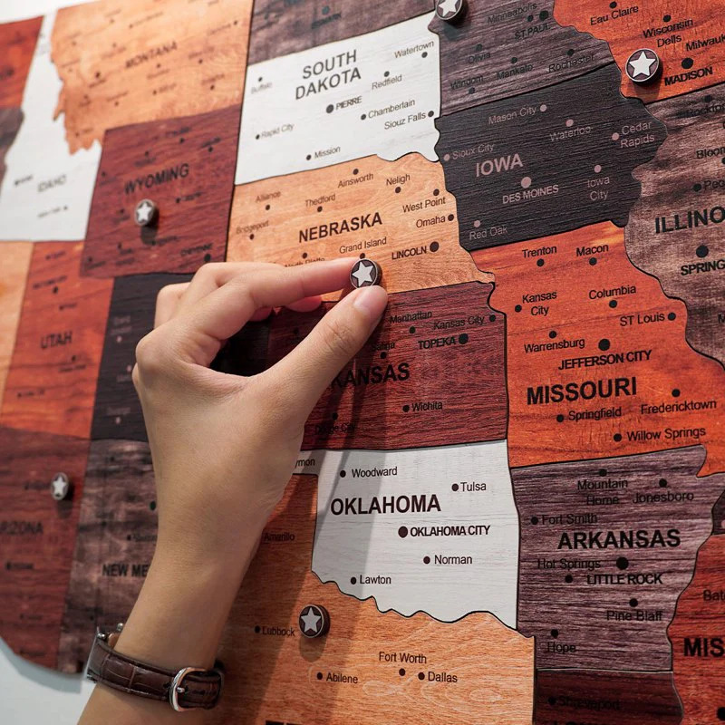 1pcs Wooden Map Puzzle Wall St - Office Furniture In Usa review and price