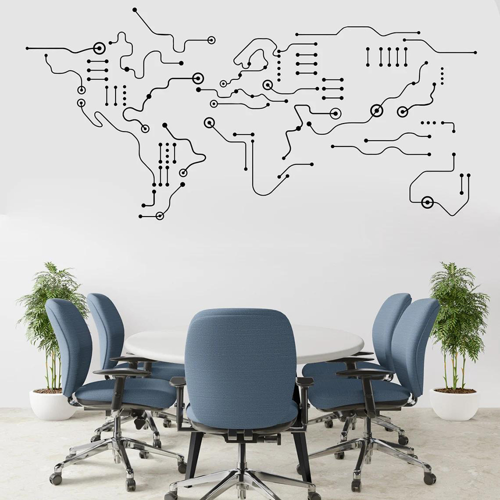 Circuit Board World Map Office - Office Furniture World review and price
