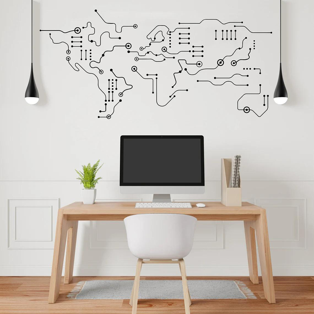 Circuit Board World Map Office - Office Furniture World review and price