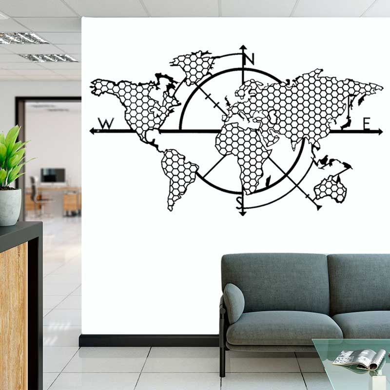 Honeycomb Geometric World Map  - Office Furniture World review and price