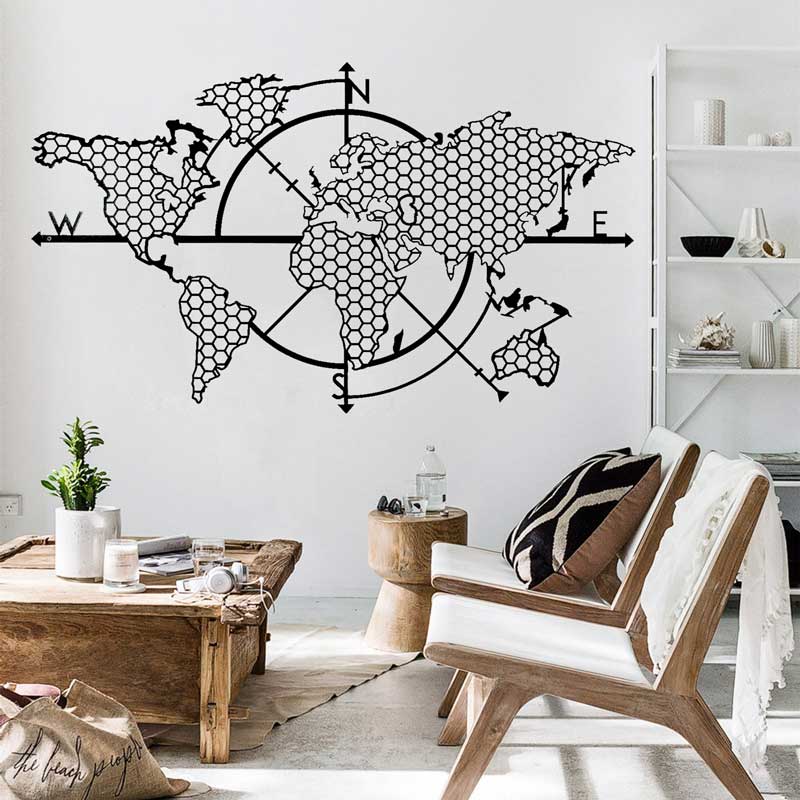 Honeycomb Geometric World Map  - Office Furniture World review and price